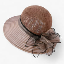 Sun Hat : Hoed Dames Khaki - Stijlvolle Dameshoed - Brede Rand voor Bescherming Tegen de Zon in Beige van Pantino