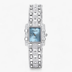 Watch : Armbanduhr met Rechthoekige Wijzerplaat en Kristallen - Modieus en Elegant voor Vrouwen - Zwart in Blauw van Pantino