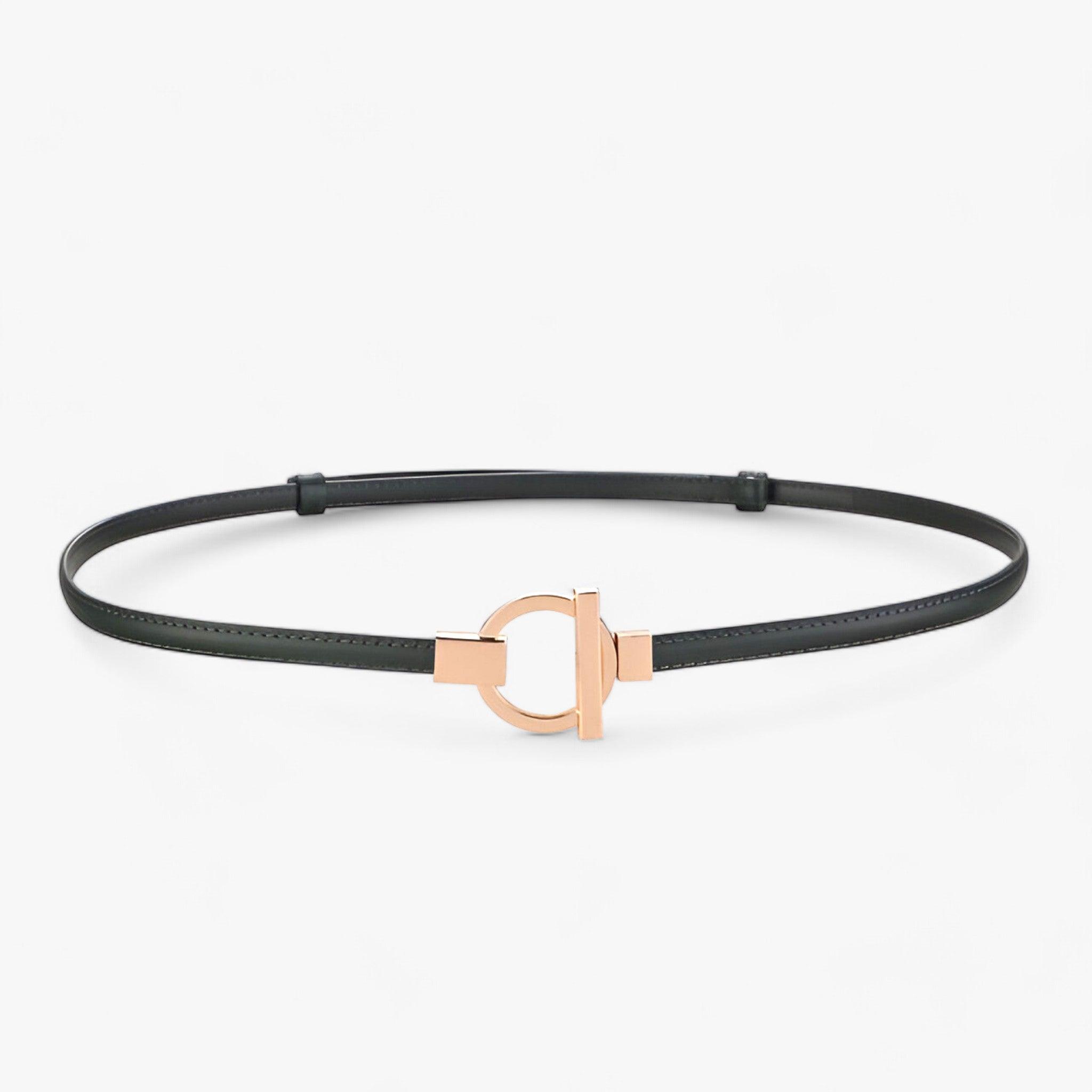 Belt : Elegante Riem Dames - Veilige Pasvorm met Gouden Gesp - Rood in Zwart 97cm van Pantino