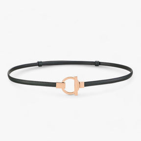 Belt : Elegante Riem Dames - Veilige Pasvorm met Gouden Gesp - Rood in Zwart 97cm van Pantino