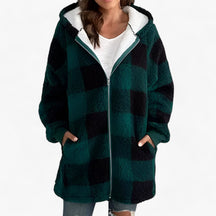 Hoodie Jacket : Jas Dames Blauw - Oversized Lange met Capuchon voor - Ultiem Comfort en Stijlvolle Warmte in Groen van Pantino