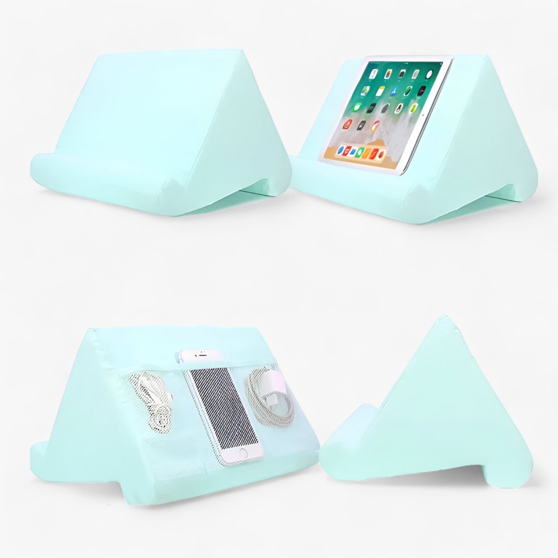 Tablet Holder Pillow : Tablethouder Kussen - Comfortabel voor Apparaten - Bed Gebruik in Groen van Pantino