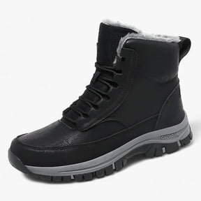 outdoor equipment : Waterproof Leren Sneeuwlaarzen - Ultra Warm en Praktisch voor Mannen - Zwart in Zwart van Pantino