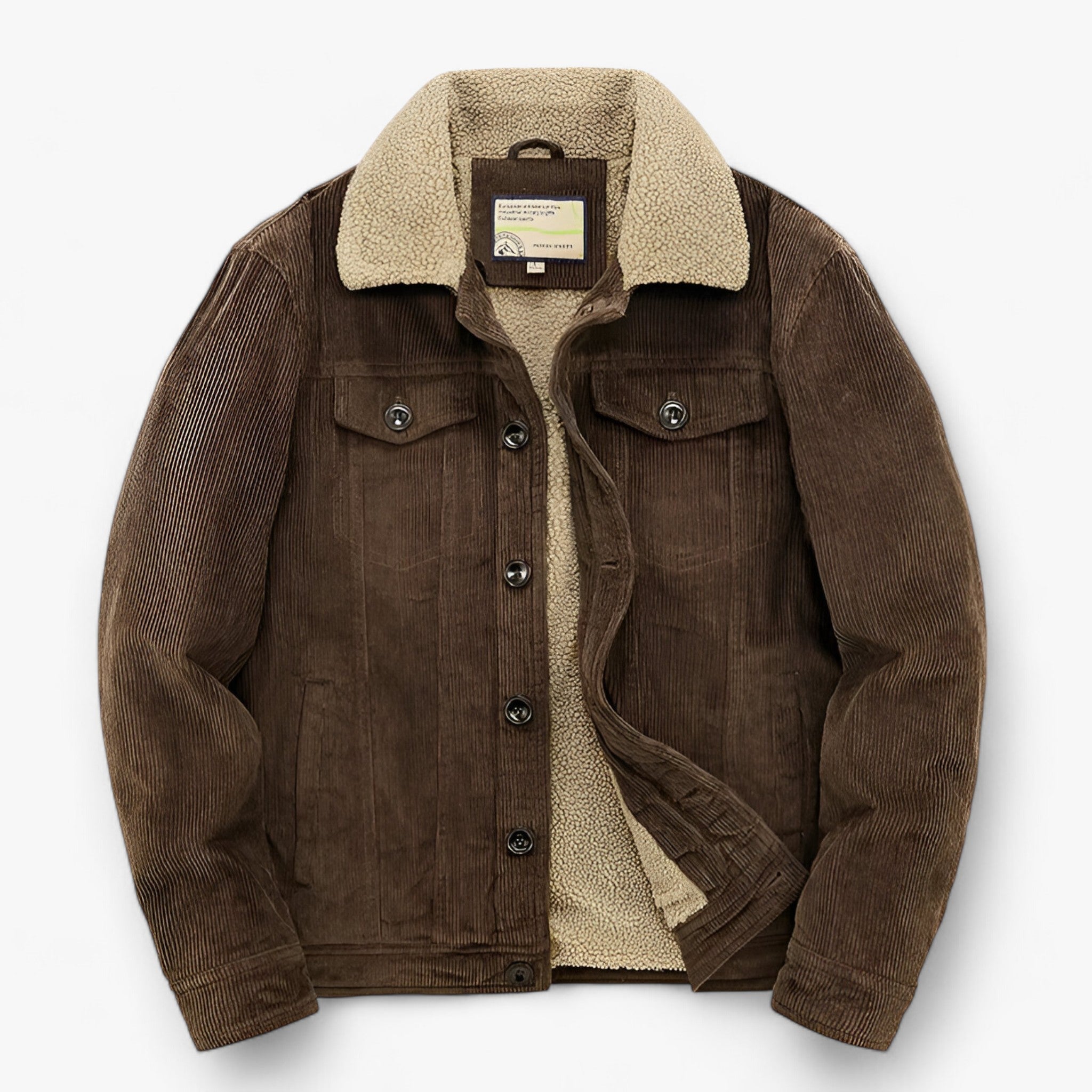 Jacket : Katoenen Jas voor Heren - Ultieme Winterwarmte - Grijs in Bruin van Pantino