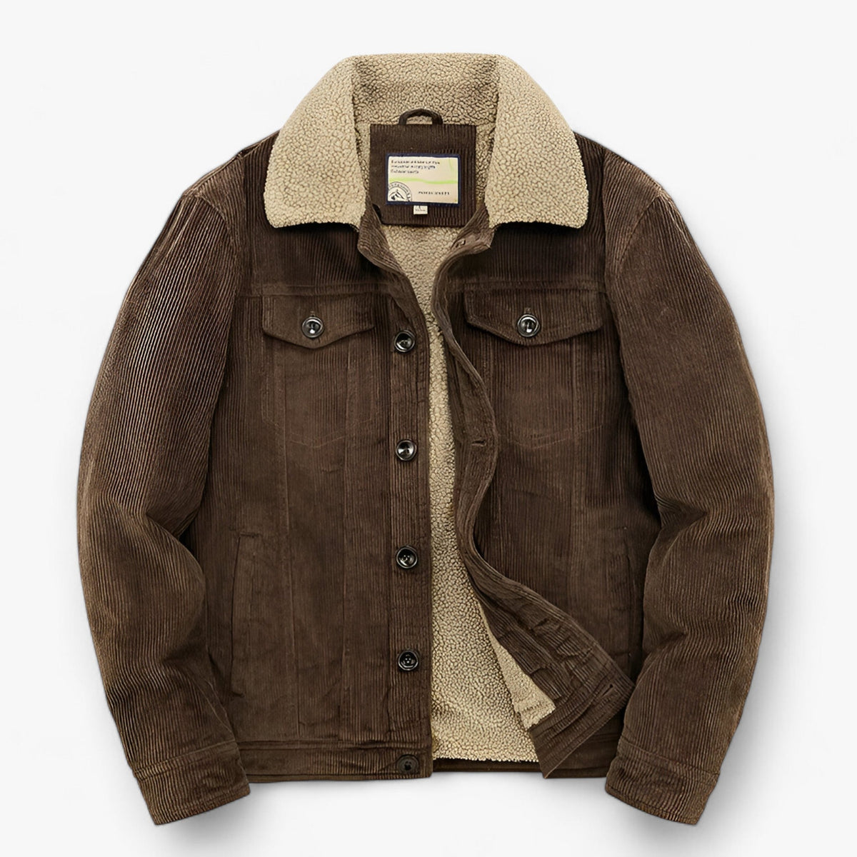 Jacket : Katoenen Jas voor Heren - Ultieme Winterwarmte - Grijs in Bruin van Pantino