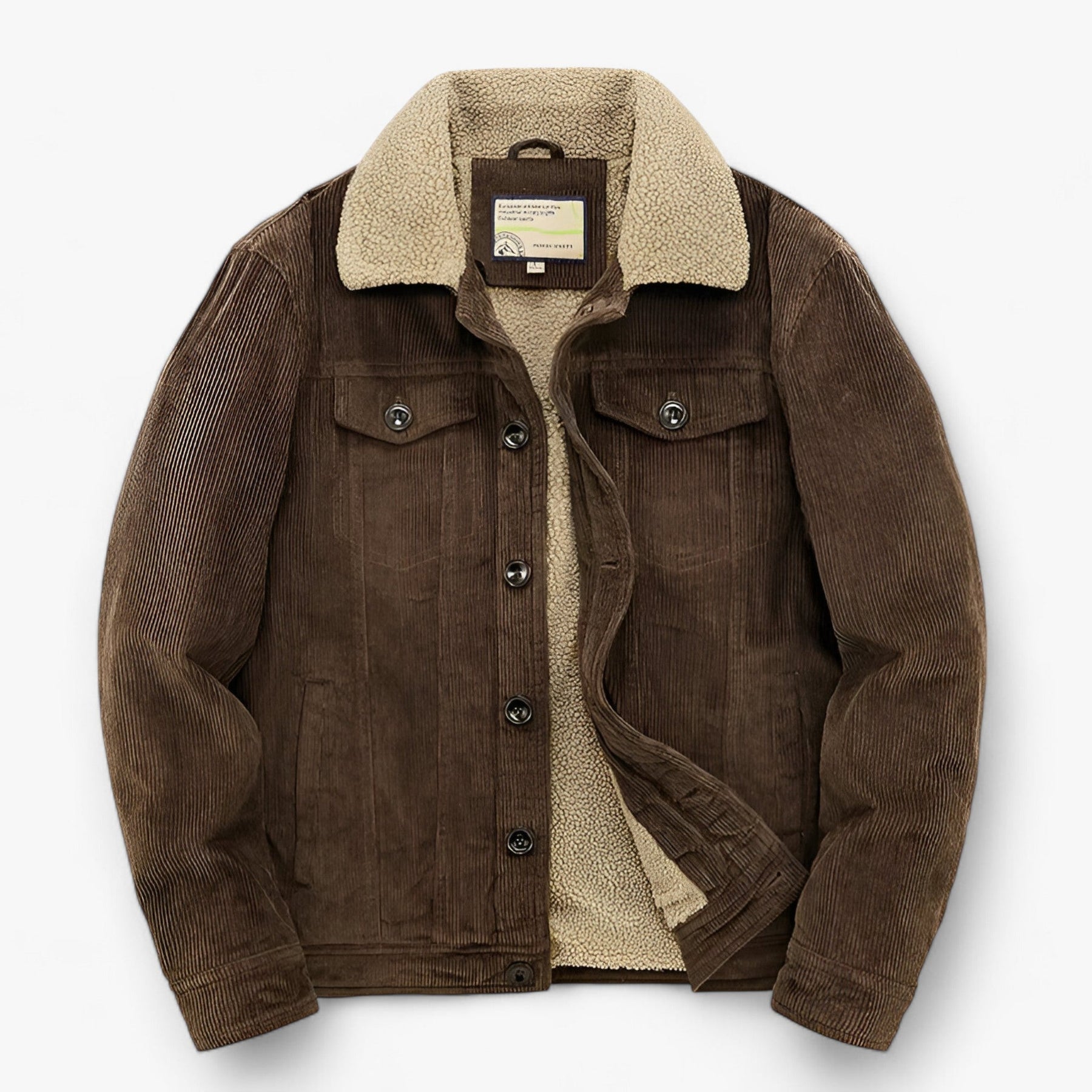 Jacket : Katoenen Jas voor Heren - Ultieme Winterwarmte - Grijs in Bruin van Pantino