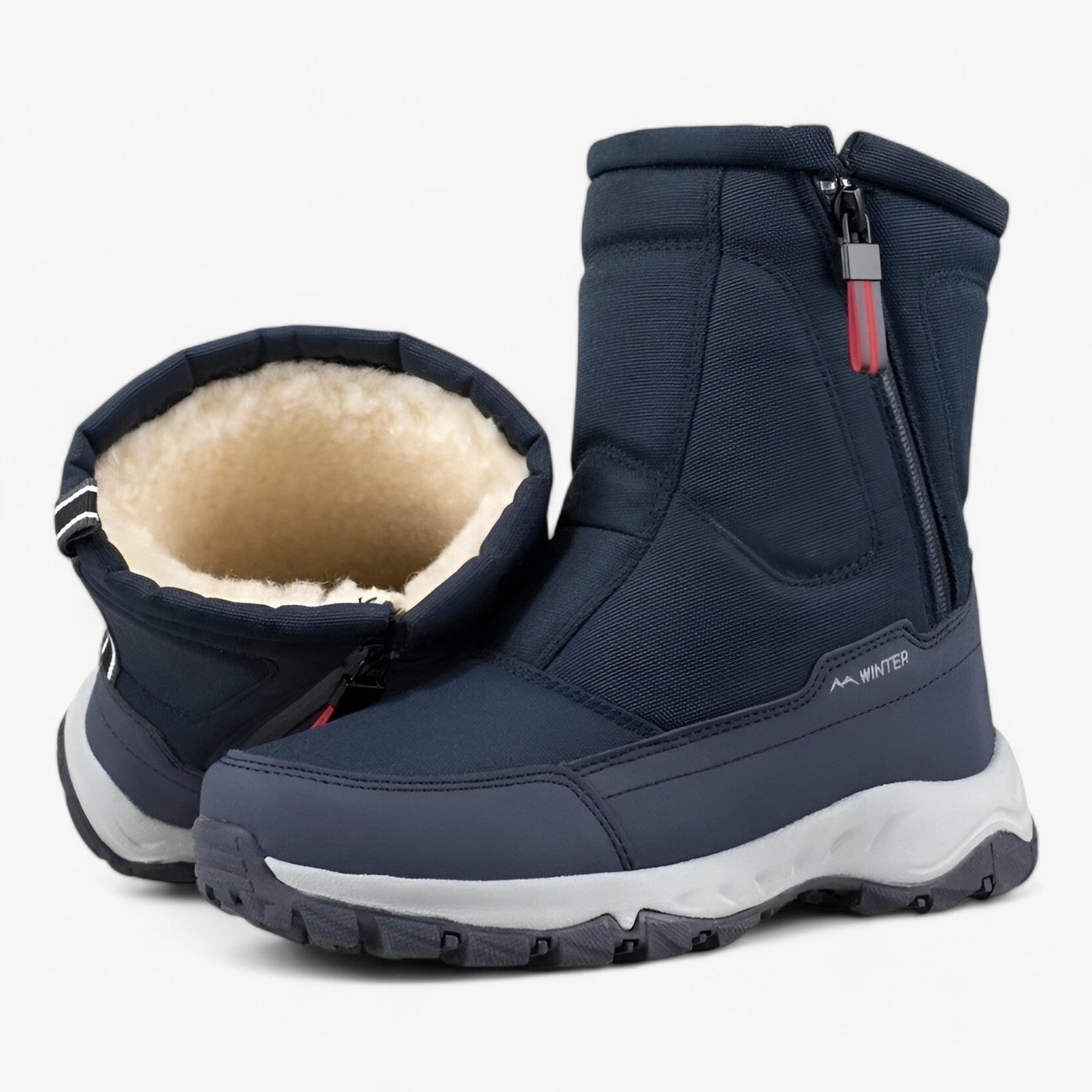 other : Heren Winterlaarzen met Gemiddelde Kuithoogte - Gezellige Warmte voor de Sneeuwdagen - Donkerblauw in van Pantino