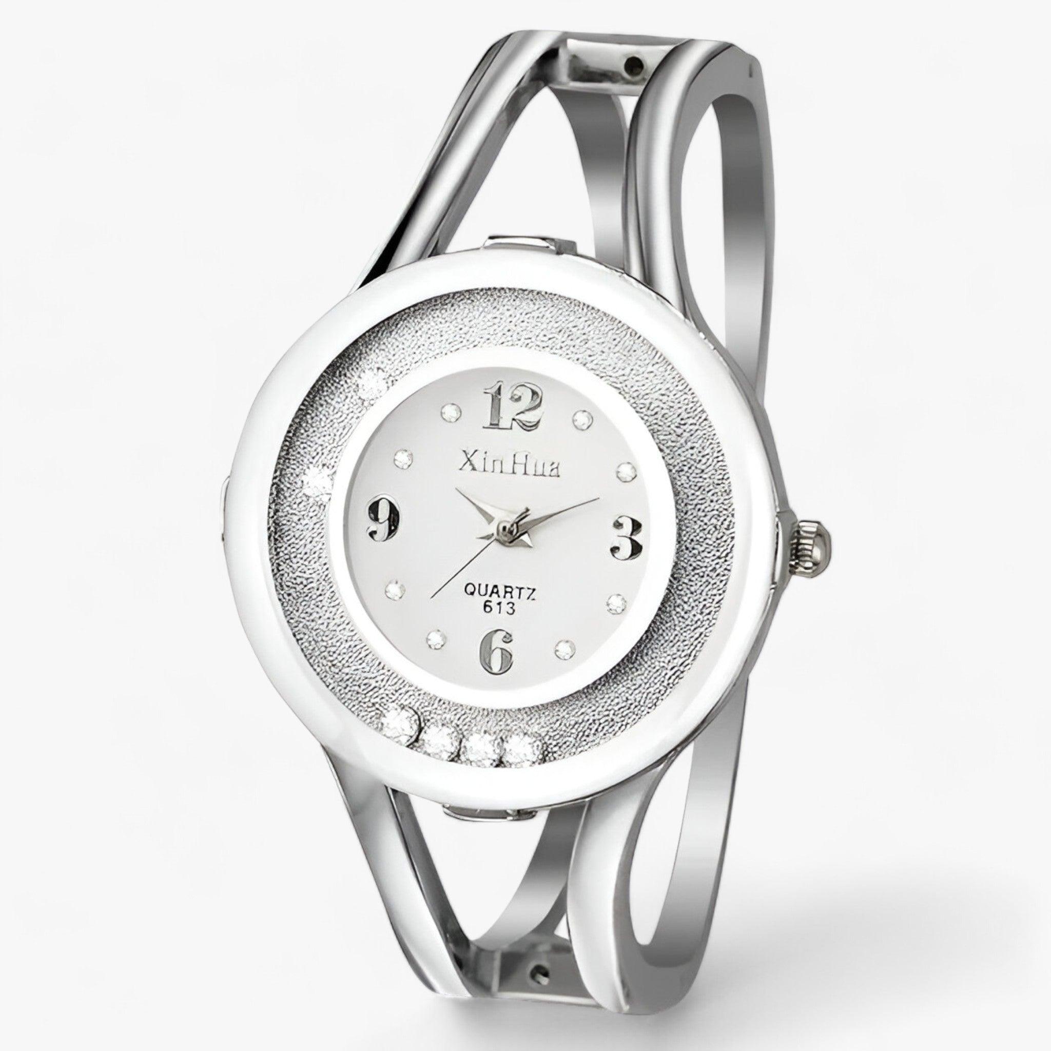 watches : Horloge Dames Hemelblauw - Modieuze Bangle - Elegant en Stijlvol in Wit van Pantino