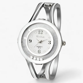 watches : Horloge Dames Hemelblauw - Modieuze Bangle - Elegant en Stijlvol in Wit van Pantino