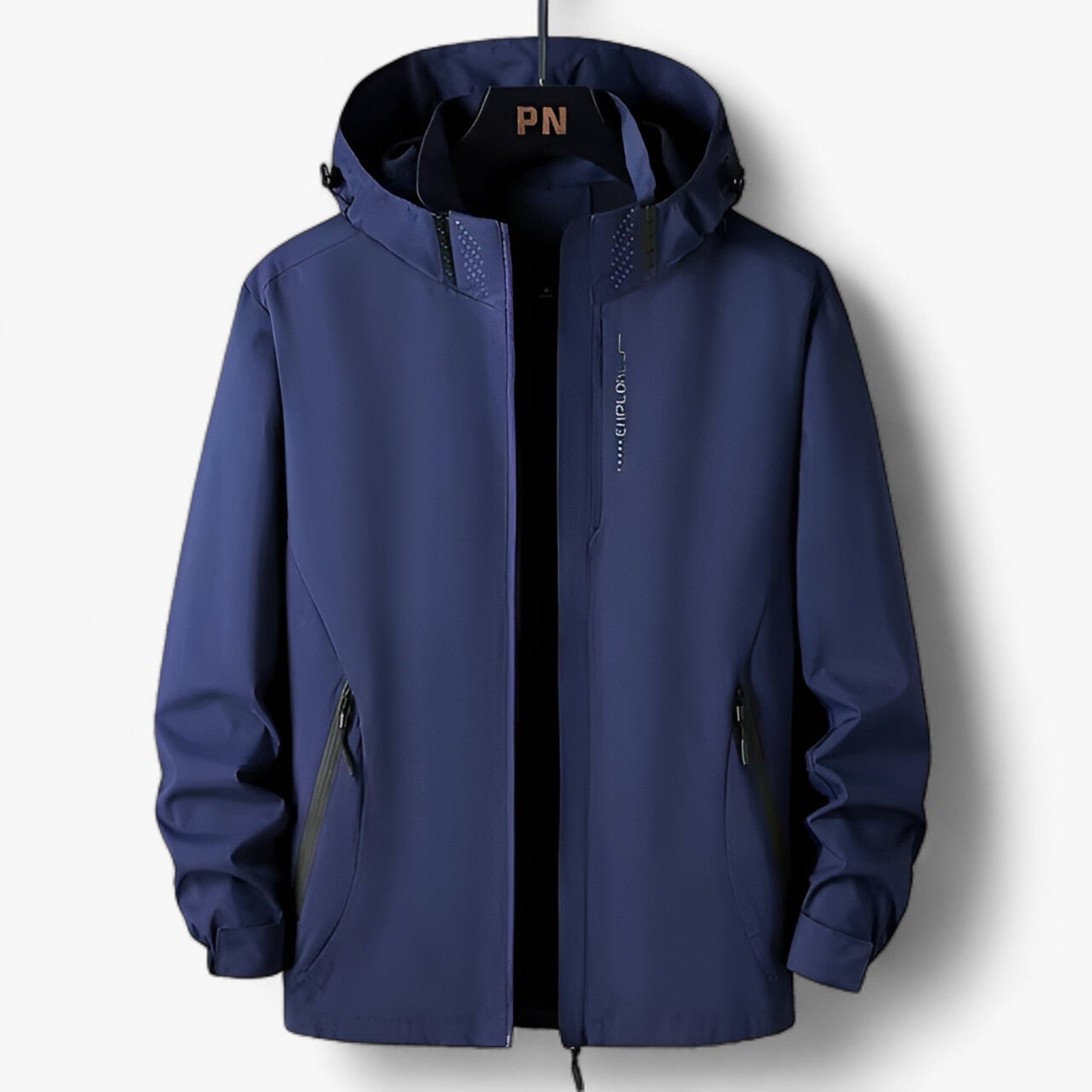outdoor equipment : Grote Maten Kapuzenshirt - Waterdichte Windbreaker voor Buitenavonturen - Wit in Marineblauw van Pantino