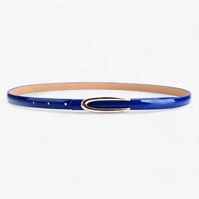 Belt : Elegante Jurk Skinne Patenten Leren Riem - Verfijnt Je Look - Rood in Blauw 105CM van Pantino