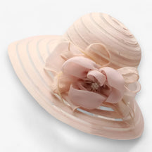 Sun Hat : Organza Zonnehoed voor Dames - Elegante Bescherming Tegen de Zon in Licht geel M56-58cm van Pantino