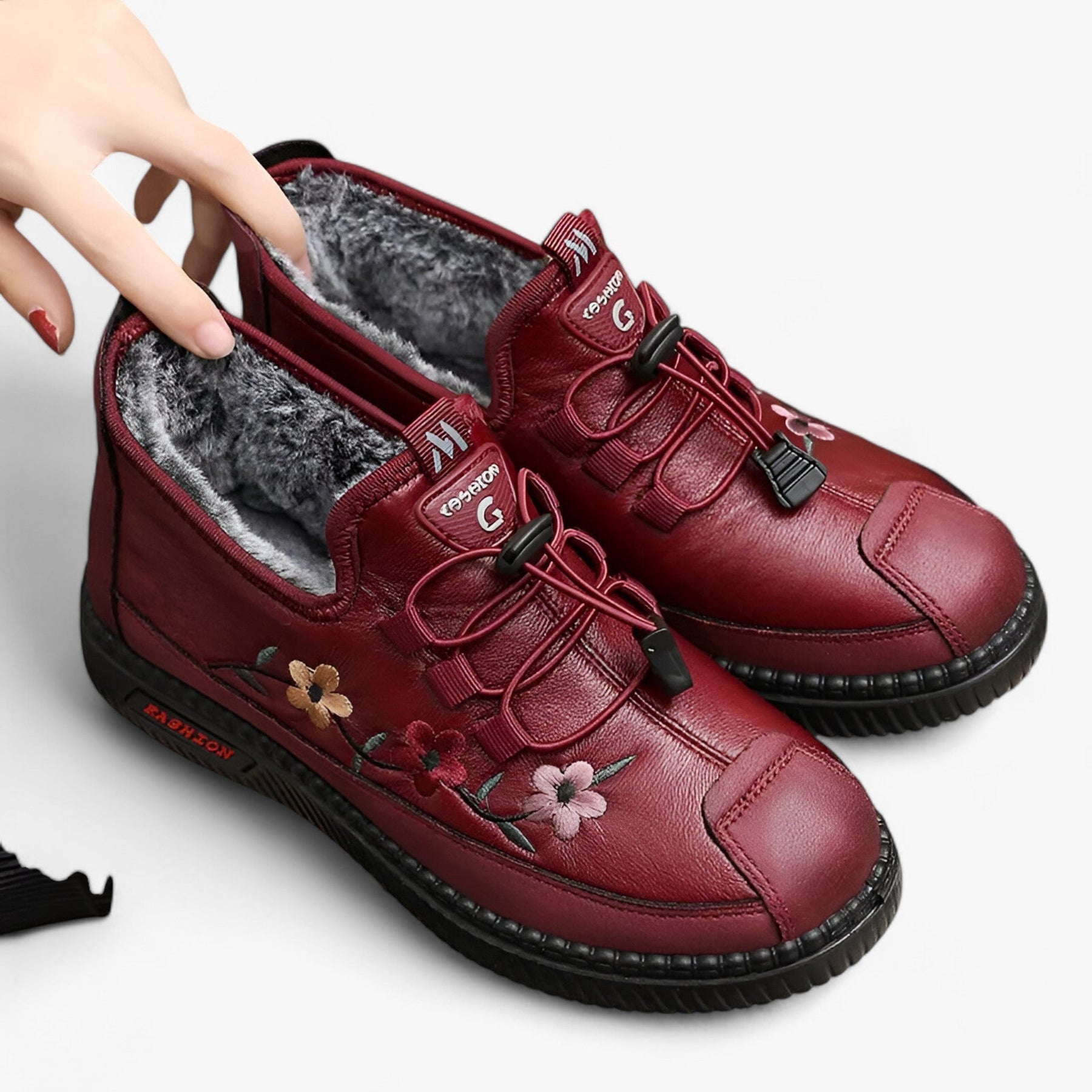 other : Leren Mocassins Dames met Bont - Zachte Sloffen - Warm en Comfortabel in van Pantino