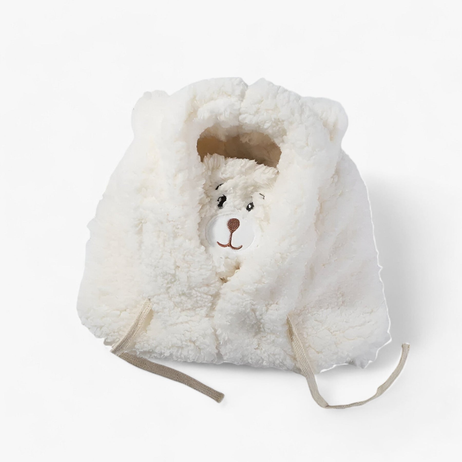 Hat : Muts Dames Beige - Bärenmuts in Cartoon-Design - Warmte met Schattige Oorkappen in Wit 56-58cm van Pantino