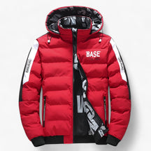 Jacket : Jack Dames Geel - Herenjacke Herfst-Winter - Warm, Comfortabel Omkeerbaar met Afneembare Kapuze in Rood van Pantino
