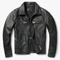Jack Heren Puur Zwart - Leren Bikerjack - Vintage Biker Warmte