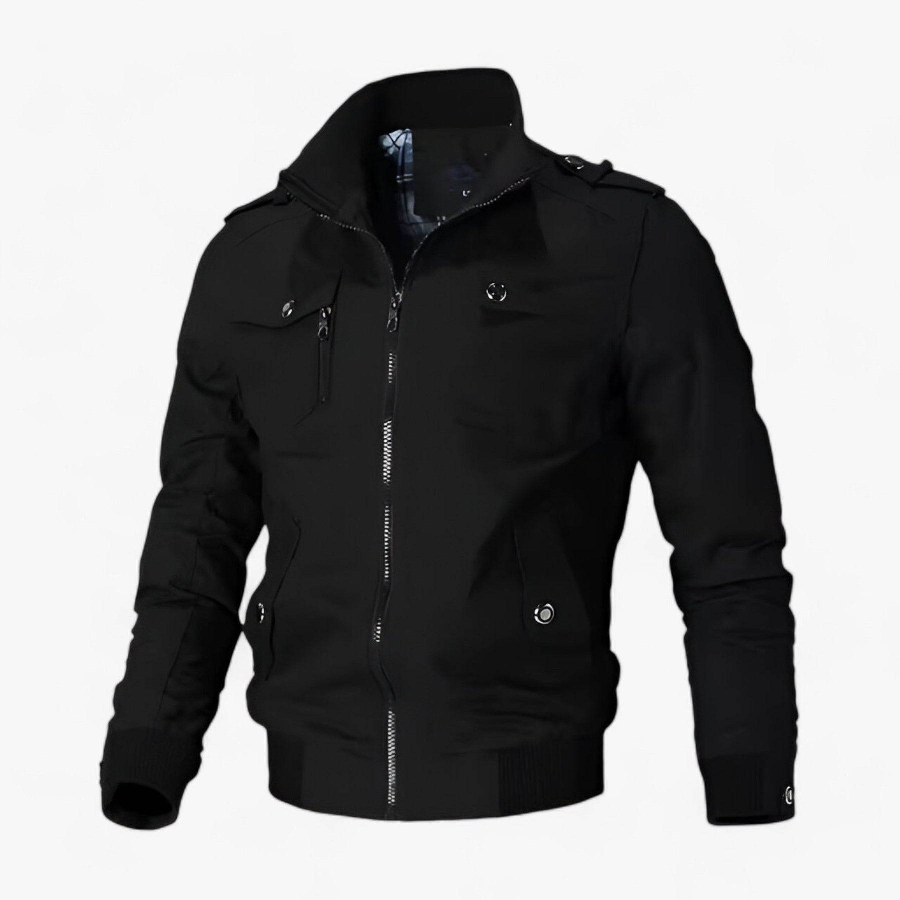 Bomber Jacket : Jack Heren - Bomberjack voor - Aangepaste Stijl in Zwart van Pantino
