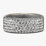 Bague Femme Argent - Alliance en Cristal - Acier Inoxydable Élégant
