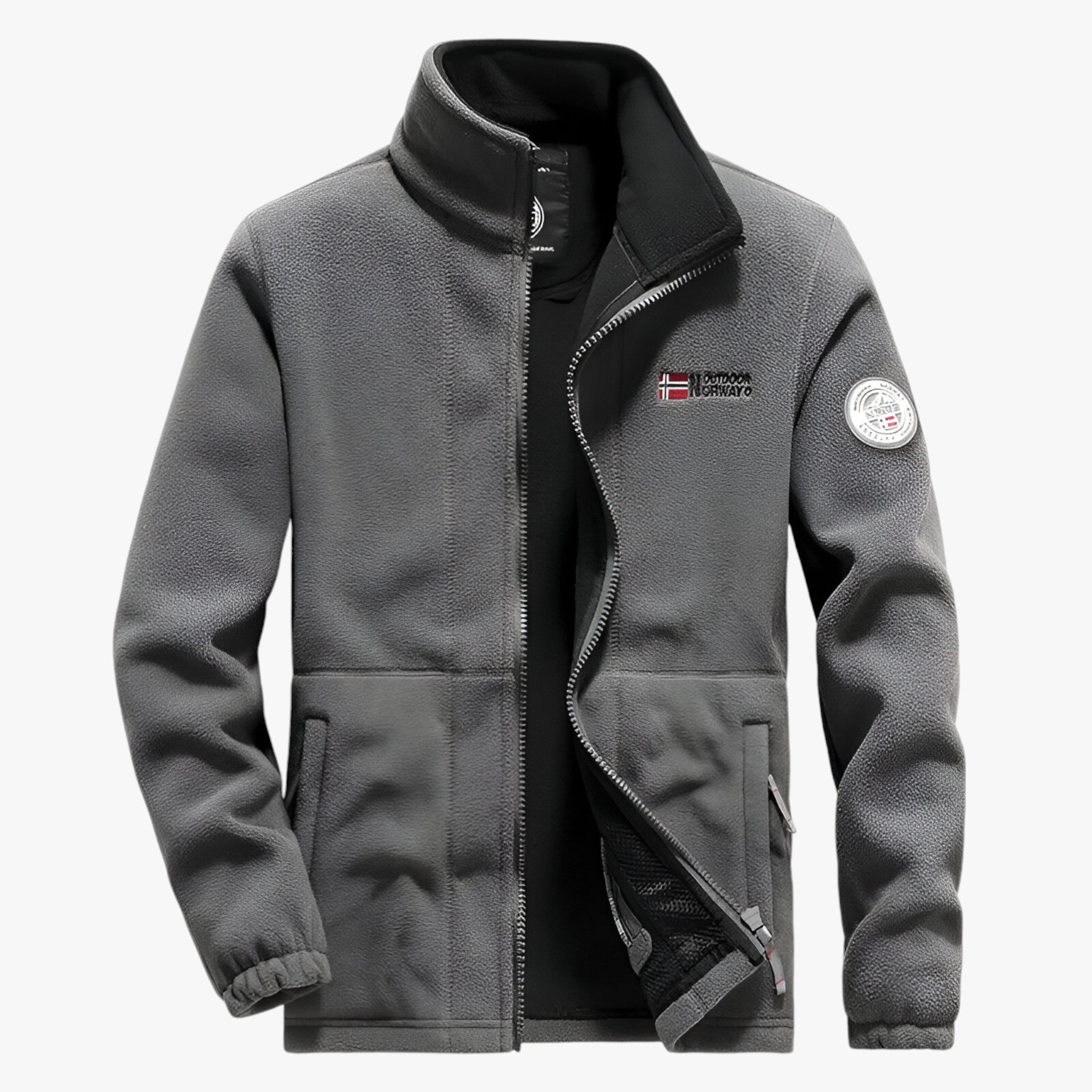 Fleece Jacket : Fleecejas - Comfortabel en Koudbestendig met Extra Zakken in Grijs van Pantino