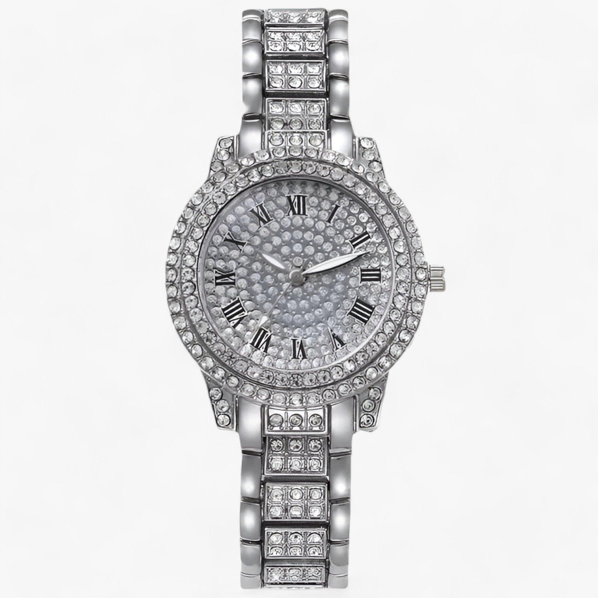 watches : Luxe Horloge met Volledige Diamanten Dames - Elegant en Modieus voor - Zilver in Zilver van Pantino