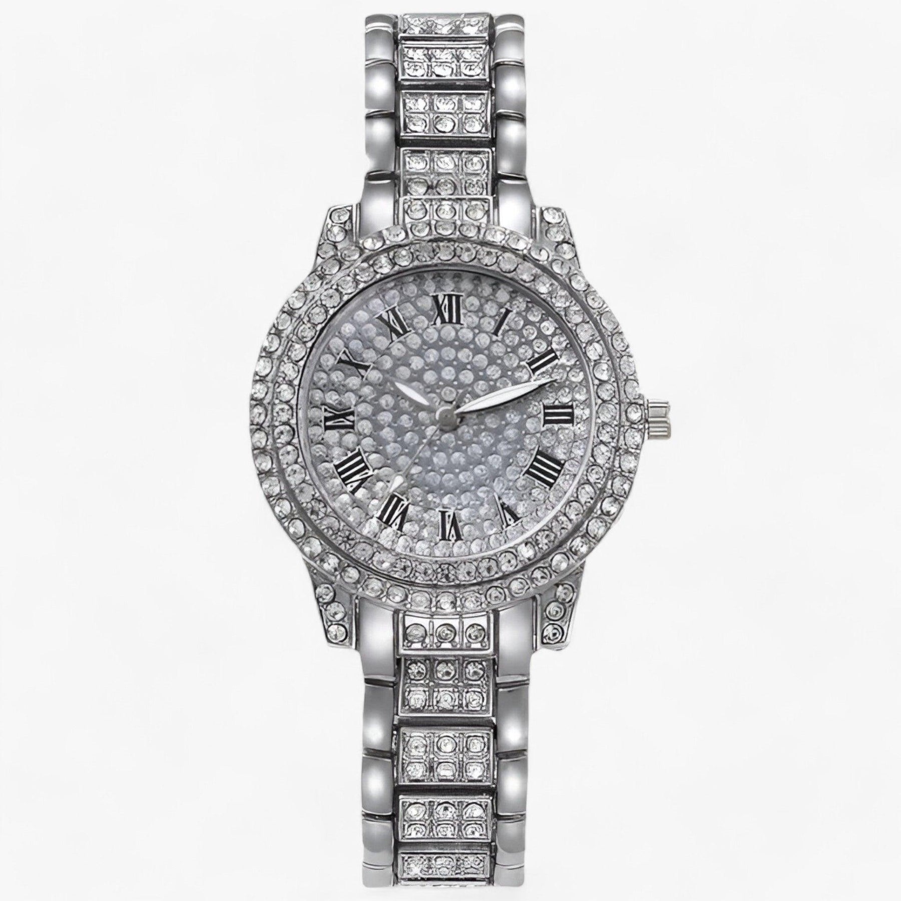 watches : Luxe Horloge met Volledige Diamanten Dames - Elegant en Modieus voor - Zilver in Zilver van Pantino