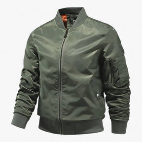 Bomber Jacket : Pilotenjacke Heren - Staande Kragen Vliegerjack Eenkleurig - Zwart in Legergroen van Pantino
