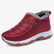 outdoor equipment : Fleece Gevoerde Sneeuwlaarzen - Wintercomfort Waterdicht en Warm - Zwart in Rood van Pantino