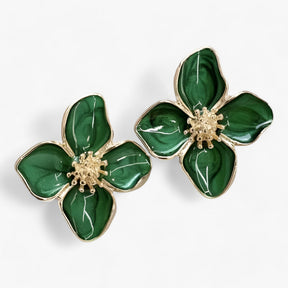 Earrings : Oorbellen Dames - Rode Bloem - Retro Luxe Elegant in van Pantino