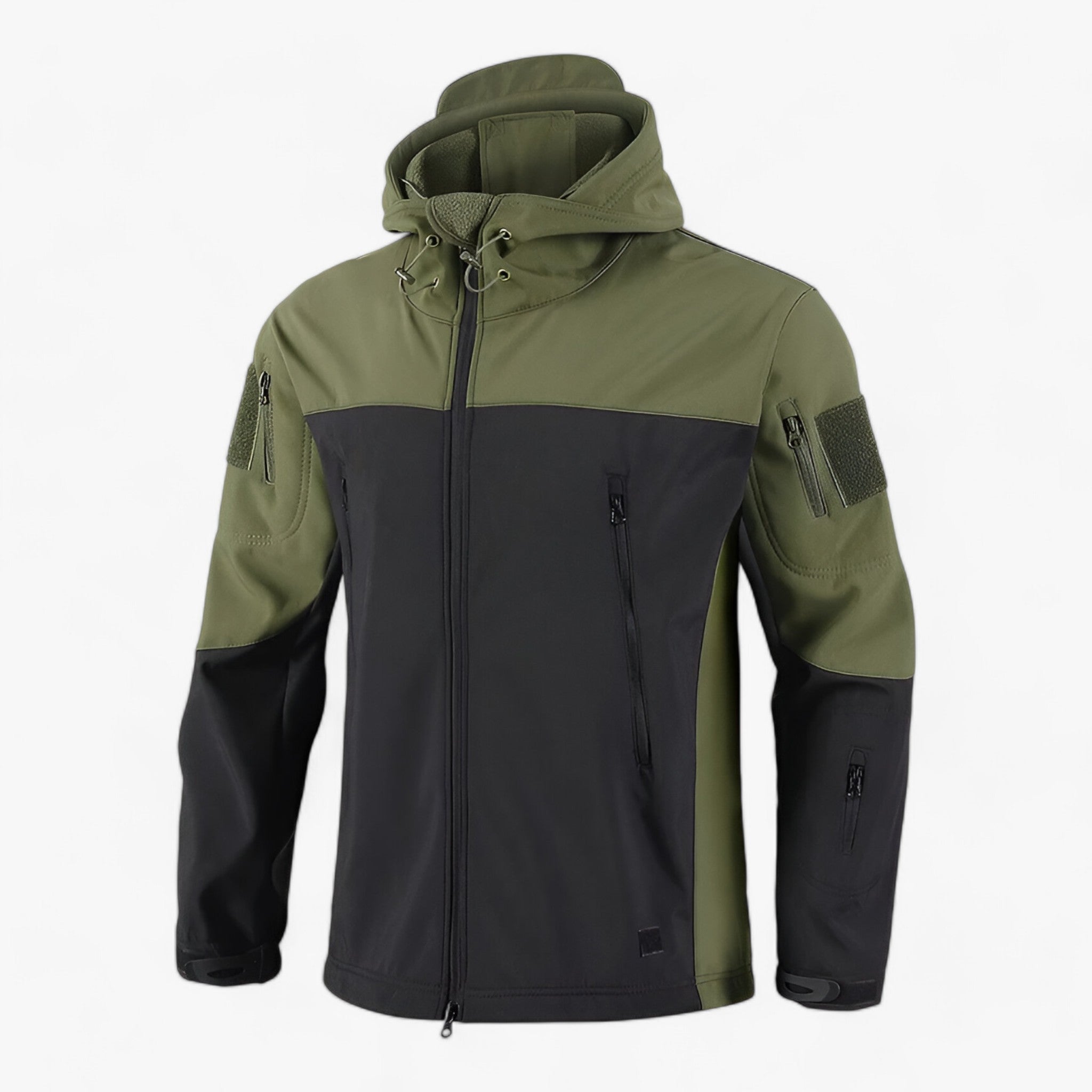outdoor equipment : Taktische Patchwork-Jacke voor Heren - Waterdicht, Winddicht, met Fleece Voering en Meerdere Zakken - Groene Mantel in Groene Mantel van Pantino
