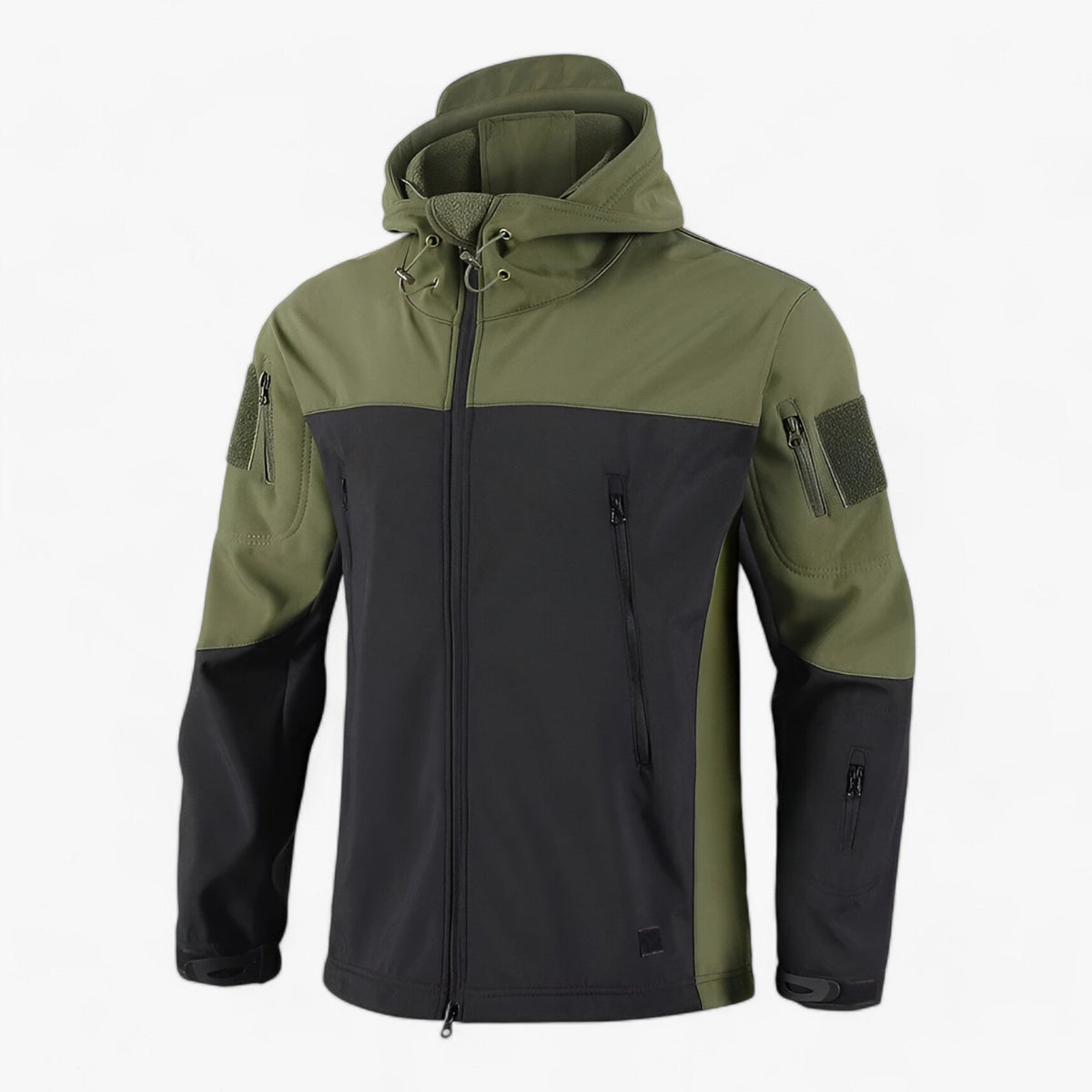 outdoor equipment : Taktische Patchwork-Jacke voor Heren - Waterdicht, Winddicht, met Fleece Voering en Meerdere Zakken - Groene Mantel in Groene Mantel van Pantino
