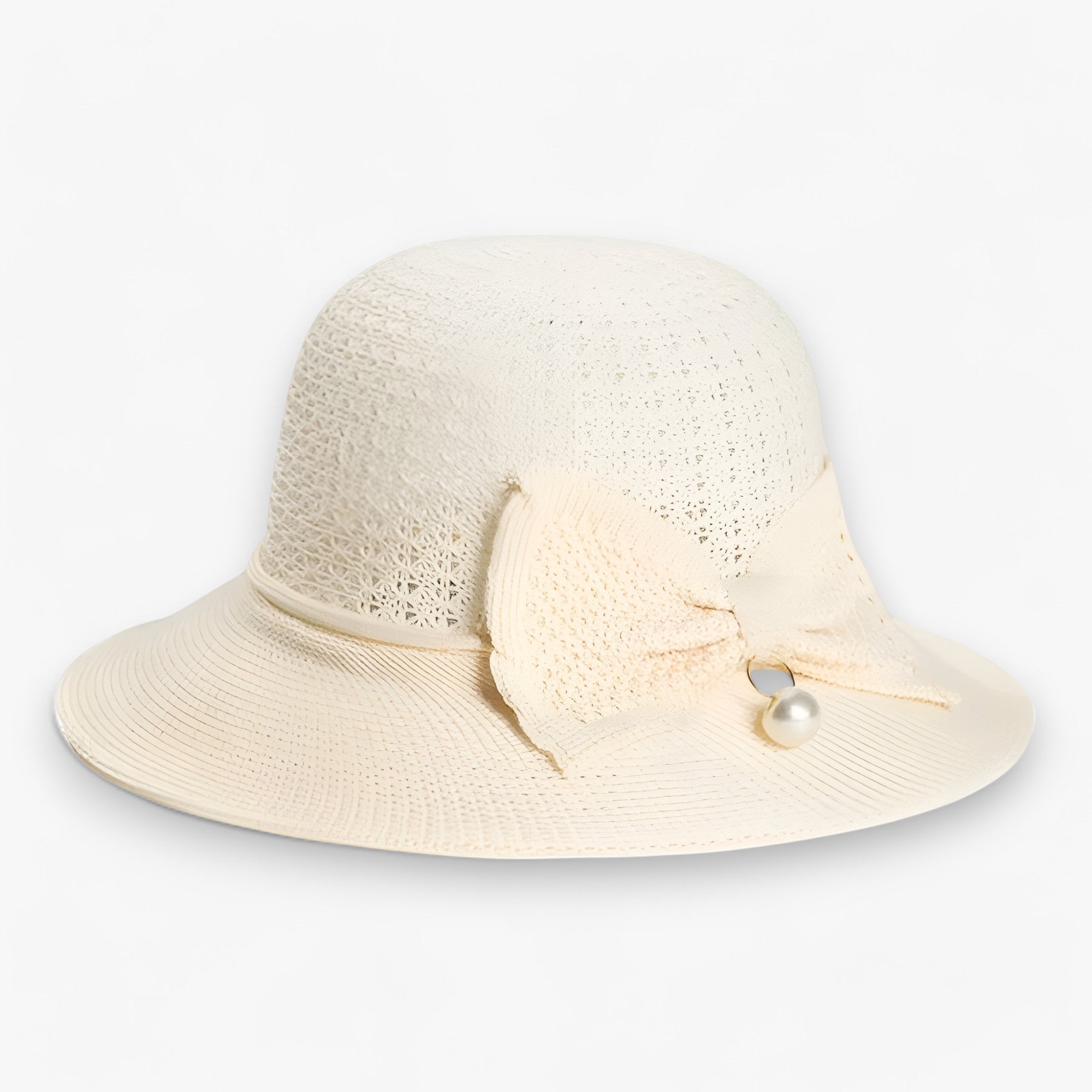 Sun Hat : Vrouwen Zonnehoed - Verdampende Zonnebrandbescherming in Beige-Wit Één maat van Pantino