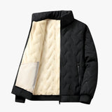 Parka en laine d'agneau pour hommes - Chaleur ultime et protection imperméable - Noir