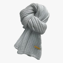 Scarf : Sjaal Crème Wit - Gebreide Thermische voor de Winter - Ultieme Bescherming Tegen de Kou in Grijs One Size van Pantino