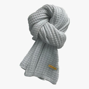Scarf : Sjaal Crème Wit - Gebreide Thermische voor de Winter - Ultieme Bescherming Tegen de Kou in Grijs One Size van Pantino