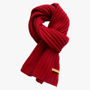 Scarf : Sjaal Crème Wit - Gebreide Thermische voor de Winter - Ultieme Bescherming Tegen de Kou in Wijnrood One Size van Pantino