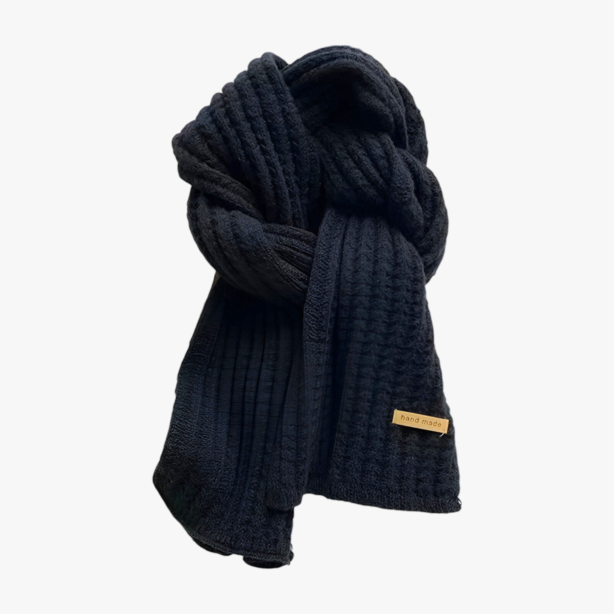 Scarf : Sjaal Crème Wit - Gebreide Thermische voor de Winter - Ultieme Bescherming Tegen de Kou in Zwart One Size van Pantino