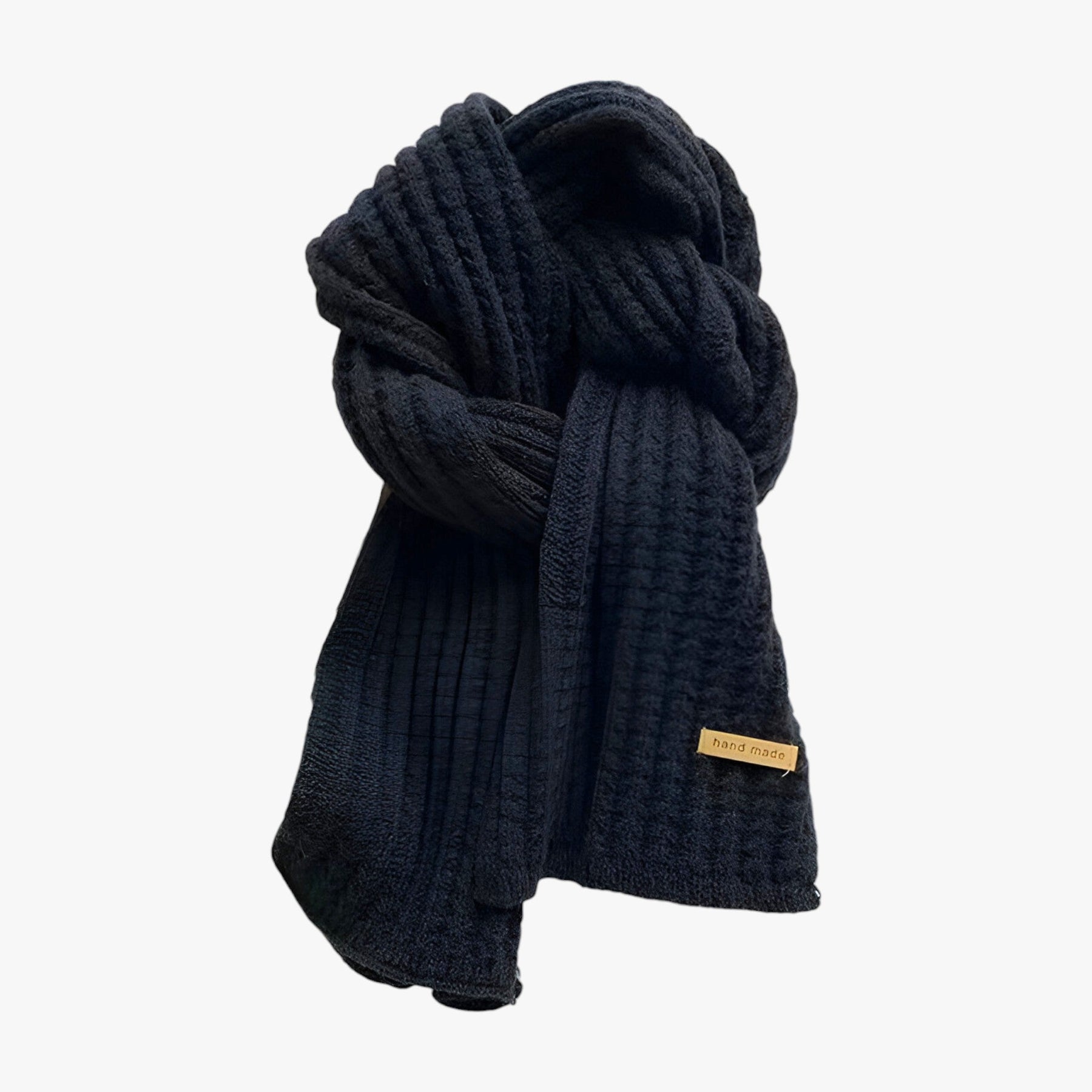 Scarf : Sjaal Crème Wit - Gebreide Thermische voor de Winter - Ultieme Bescherming Tegen de Kou in Zwart One Size van Pantino