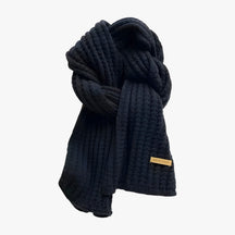 Scarf : Sjaal Crème Wit - Gebreide Thermische voor de Winter - Ultieme Bescherming Tegen de Kou in Zwart One Size van Pantino