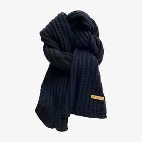 Scarf : Sjaal Crème Wit - Gebreide Thermische voor de Winter - Ultieme Bescherming Tegen de Kou in Zwart One Size van Pantino