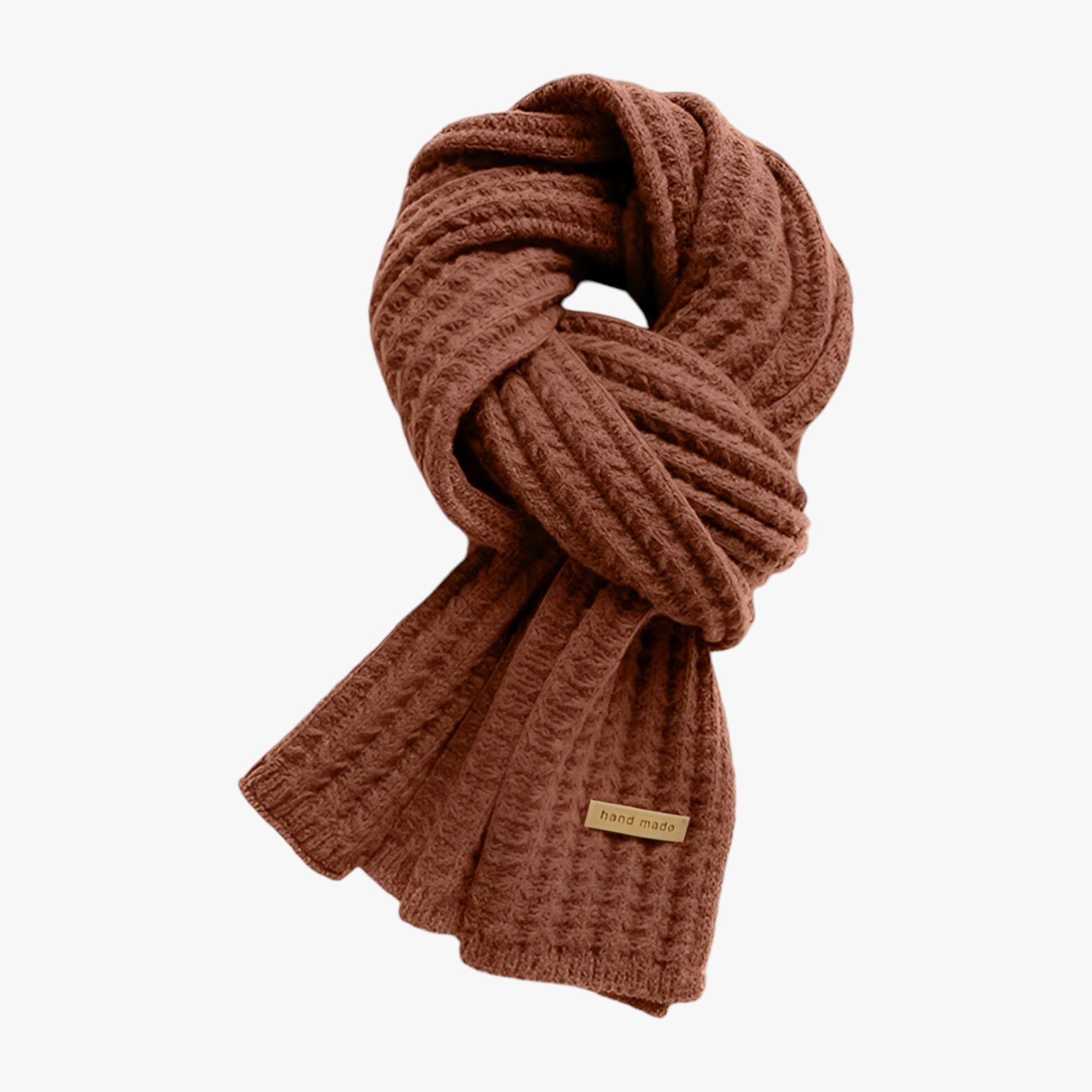 Scarf : Sjaal Crème Wit - Gebreide Thermische voor de Winter - Ultieme Bescherming Tegen de Kou in Caramel One Size van Pantino