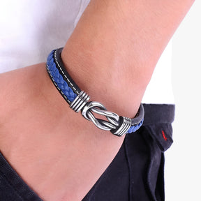 Men's Leather Bracelet : Heren Leren Armband Zwart - Echt Leer, Verstelbaar & Stoer Design in van Pantino
