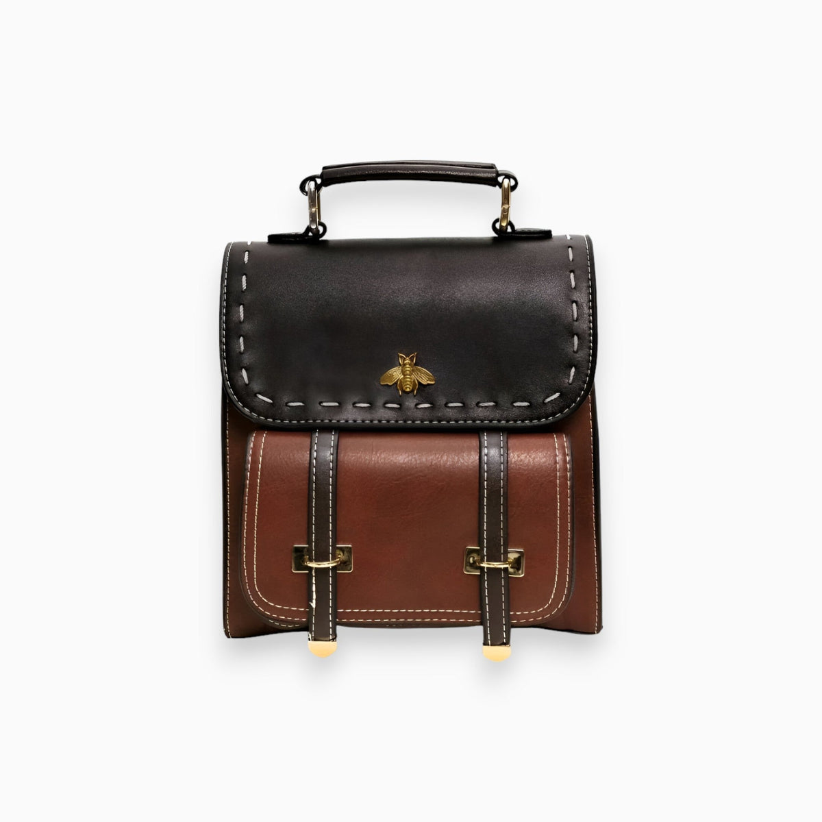 bags : Leren Hand- en Schoudertas Dames Bruin - Veelzijdig Ethisch Design - PU-Leer in Bruin van Pantino