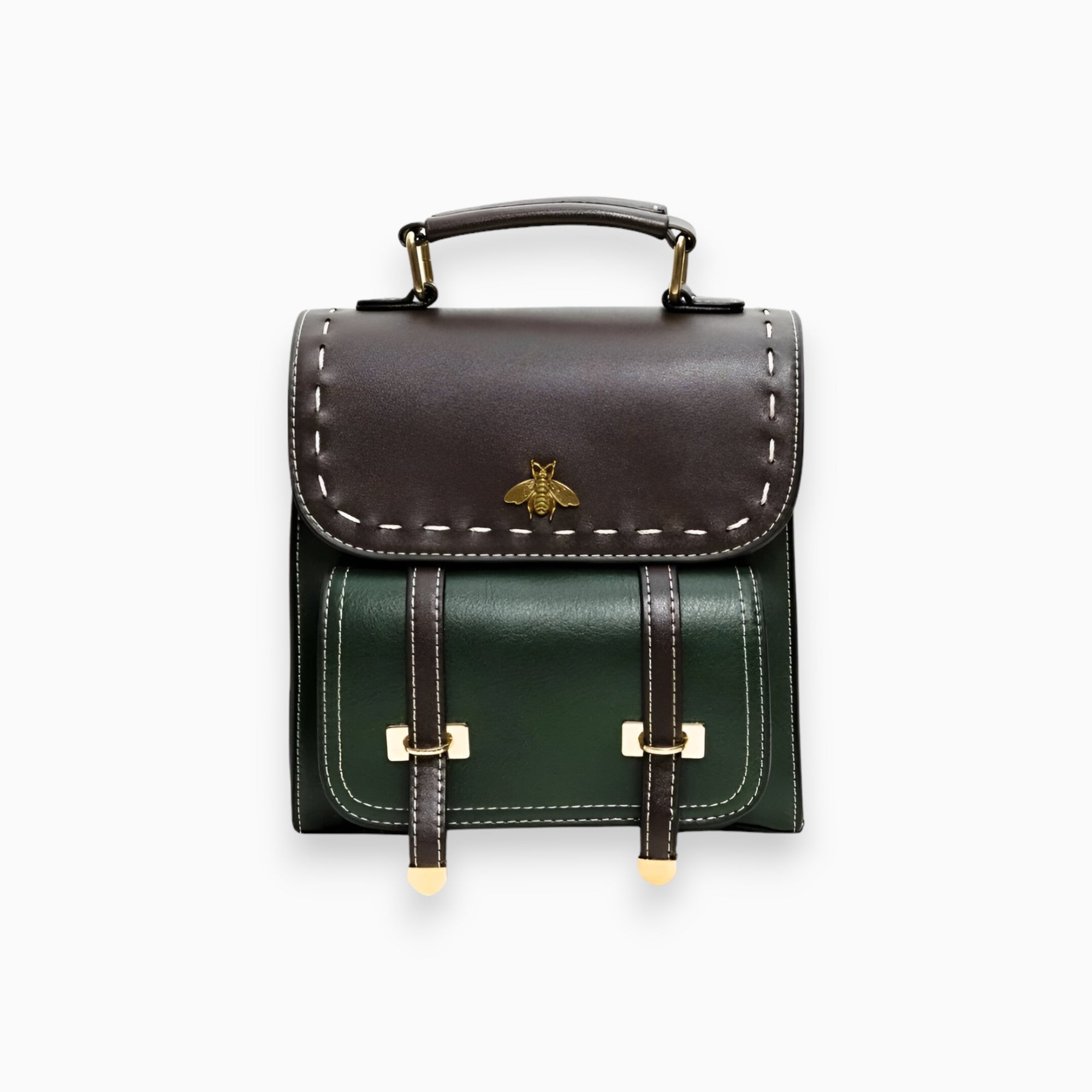 bags : Leren Hand- en Schoudertas Dames Bruin - Veelzijdig Ethisch Design - PU-Leer in Groen van Pantino