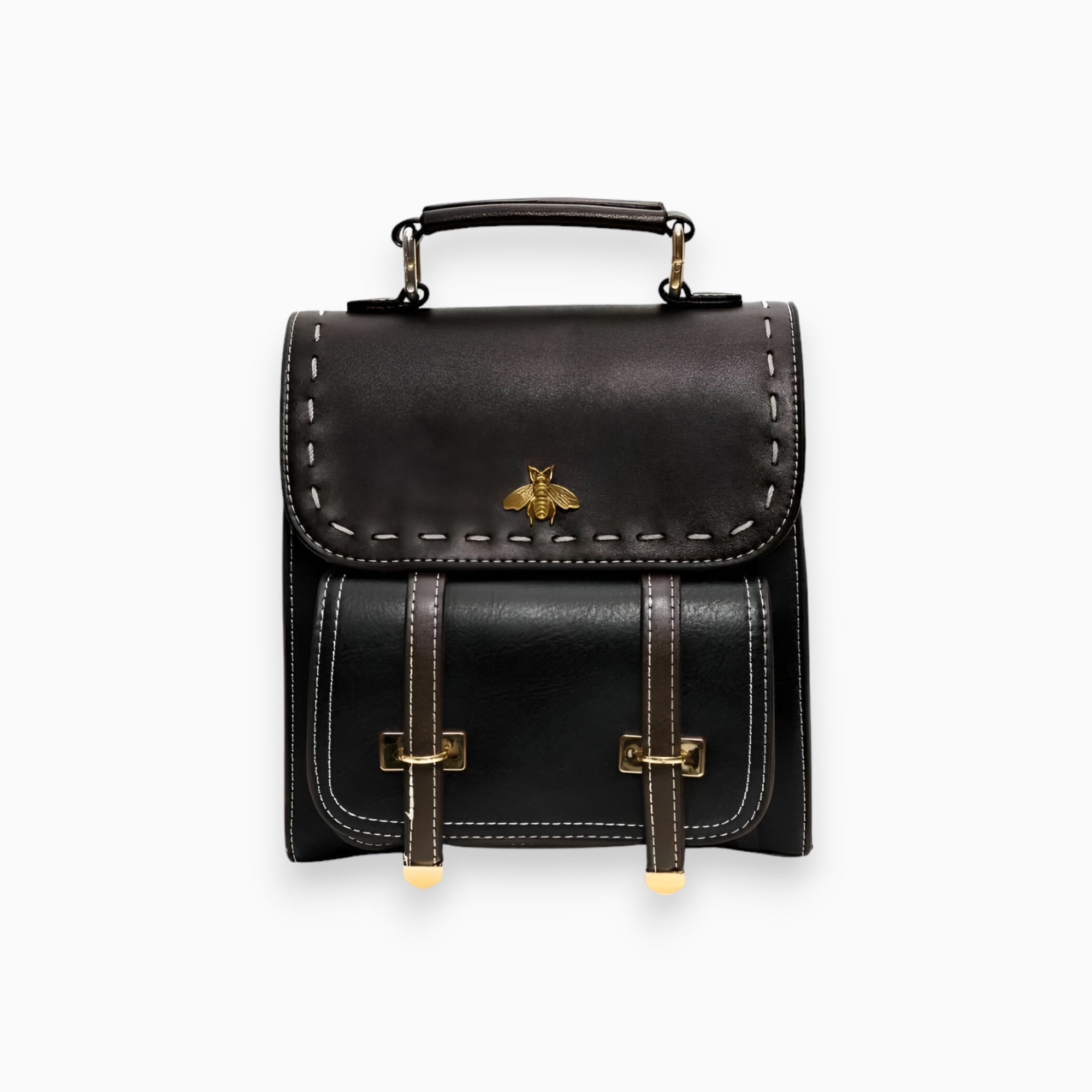bags : Leren Hand- en Schoudertas Dames Bruin - Veelzijdig Ethisch Design - PU-Leer in Zwart van Pantino