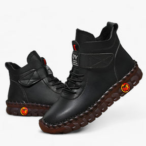 Boots : Laarzen Dames Crème - Orthopedische Leren met Voering - Wintercomfort, Waterdicht en Warm in Zwart van Pantino