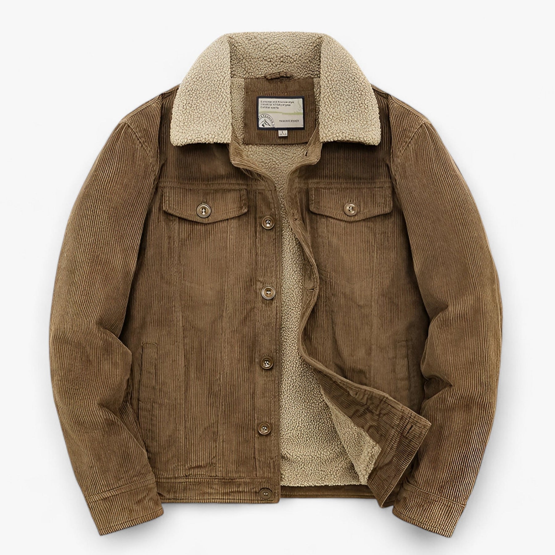 Jacket : Katoenen Jas voor Heren - Ultieme Winterwarmte - Grijs in Khaki van Pantino