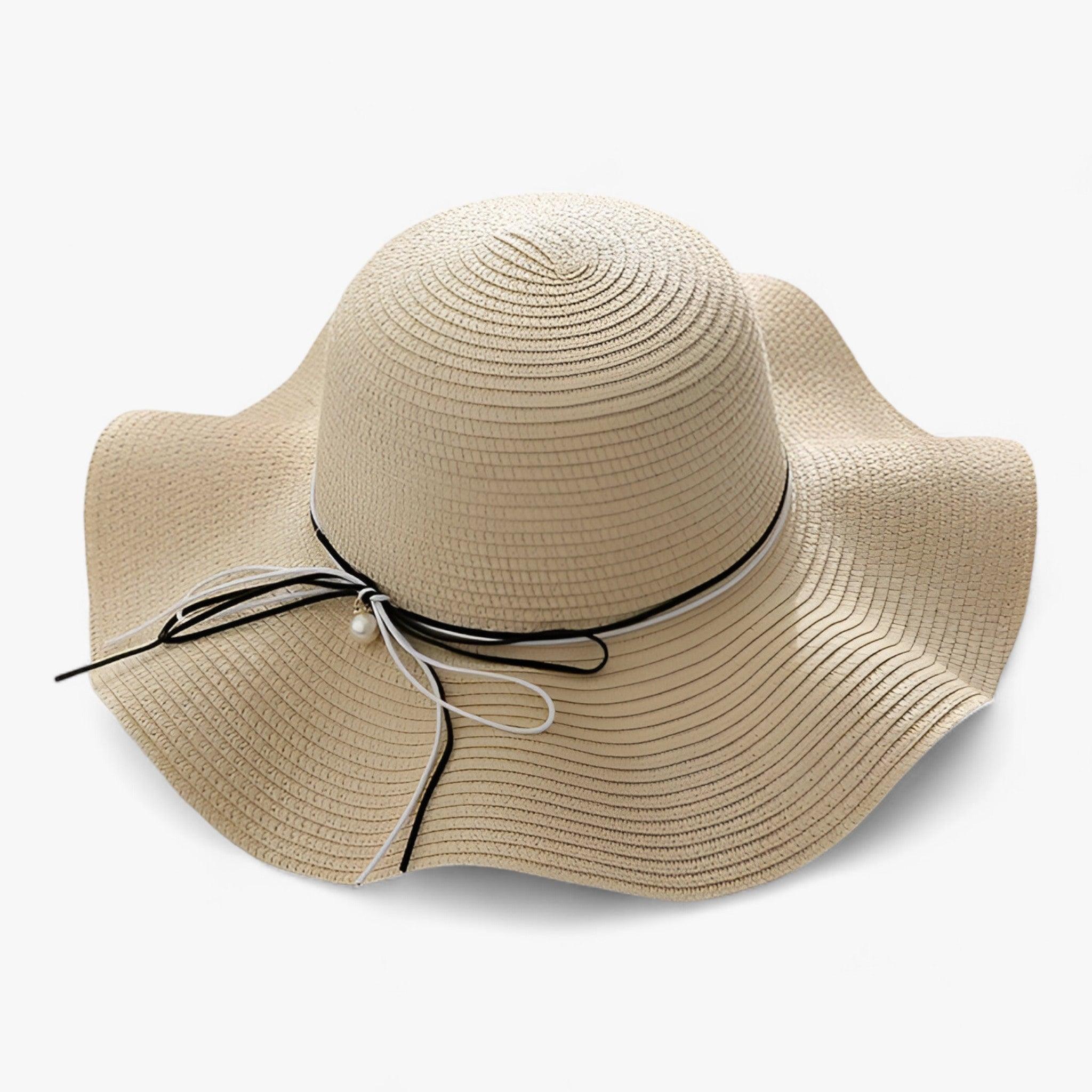 Sun Hat : Hoed Khaki - Zomerstrandhoed - Blijf Stijlvol en Beschermd Tegen de Zon in Beige kleur 56-58CM van Pantino