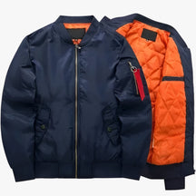 Bomber Jacket : Jack Donkergroen - Pilotenbomberjacke - Militairwarmte voor Herfst en Winter in Donkerblauw van Pantino