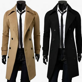 Trench Coat : Trenchcoat voor Heren - Thermoregulerende Elegantie Zwart in van Pantino