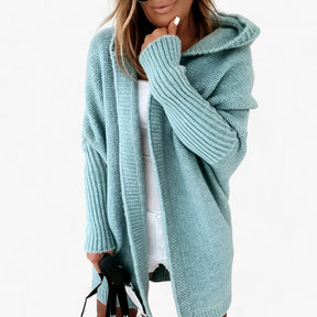 Cardigan : Cardigan Lavendel - Gebreide Hoodie - Chic en Comfortabel voor de Herfst in Munt van Pantino